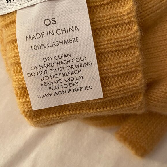 WHITE + WARREN 100% Cashmere Women Pop Top Gloves. Light Mustard One Size. NEW - Picture 14 of 15